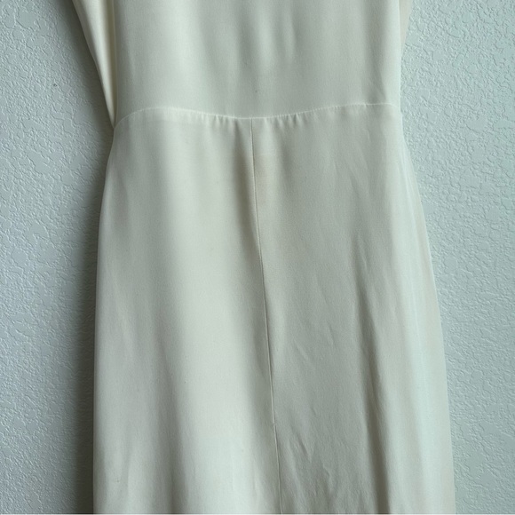 Sarah Seven Kir Wedding Dress Short Sleeve Open Back Train Size 16 Tailored - Picture 6 of 16